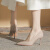 百丽踏软皮裸色高跟鞋女2023年新款漆皮尖头性感细跟单鞋黑色职业工作鞋 黑色 (8厘米) 34