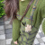 千颂妍套装格子背带裙女秋冬新款针织衫设计感温柔甜美显瘦连衣裙套装 单绿色背带裙 s