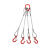 钢丝绳吊索具压制钢丝绳组合吊具起重吊钩索具二肢三肢四肢 2吨1米4腿美式货钩