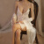浪莎红色晨袍新娘睡衣女夏新款低胸V领开叉短裙性感纯欲诱惑情趣睡裙 白色单裙(带胸垫) 160(M)