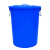 大号加厚塑料水桶带盖超大容量圆形桶储水发酵厨房胶桶 50L蓝色带盖