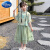 迪士尼（Disney）汉服裙女童夏装2024新款儿童女夏季国风套装裙女孩夏款新中式纱裙 绿色 120cm(120cm)