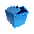 欧曼 斜插箱周转箱加厚物流塑料筐600*400*360带盖可套叠箱塑料收纳整理箱蓝色
