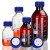 液相流动相瓶溶剂瓶GL45盖螺口储液瓶色谱试剂瓶100/250/500/1000/2000/5000 棕色500ml/1孔