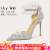 Lily Wei小众设计感高跟鞋女2024年春夏新款大码女凉鞋仙女 银色【跟高10cm】 31