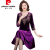 皮尔卡丹2024春夏新款高档红裙子喜婆婆婚宴装结婚妈妈礼服连衣裙平时可穿 酒红 L 85 - 105斤
