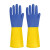安美尚（ams）A580 蓝黄双色橡胶防化手套 XL码 1双