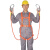 五点式高空安全带双背式全身安全绳建筑工地户外作业防坠安全绳套装 国标单小钩2米 半身式