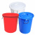 越越尚  加厚塑料水桶食品级饮用水桶工业储水塑料圆桶厨房大号垃圾桶  红色无盖100L  YYS-ST-207