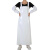  工品星 水产防水防油防污围裙通用耐酸碱耐油加大加厚PU带套袖皮围裙围腰 白色 围裙 