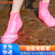 德岐 硅胶雨鞋套 防滑加厚 男女成人雨具户外耐磨防水 红色 XL(40-42码) 