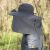MAKEQIE户外风扇帽子多用可充电大风力太阳帽大沿遮阳帽登山渔夫帽夏季男 灰色 深+2个挖洞多用风扇 可调节