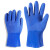 侧至柒耐油耐酸碱防水工业 加厚棉毛浸塑手套橡胶 贴合手部防护手套 佳护蓝色磨砂5双价格 均码