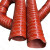 高温风管300度红色硅胶硫化耐腐蚀防火抽风软管 钢丝伸缩管通风管 内径102mm4米