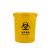 加厚废物垃圾桶黄色诊所用损伤性圆形大号分类中号超大号 *50K圆形废弃口罩专用桶有盖