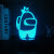 美克杰新款创意3d视觉游戏摆件灯PS4信仰图标志装饰灯生日礼物 在我们中2 触摸7彩usb+电池仓[黑底]