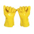 者也 5双防滑浸胶工业橡胶手套劳保胶手套磨砂防水防油耐酸碱全胶加厚浸塑耐磨  黄色