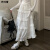 伊琦蕾（YIQILEI）白色蛋糕裙女夏季2024新款高腰小个子温柔蓬蓬裙中长款a字半身裙 白色【加长款】 身高163CM以上 S 【70-95斤】全部都有内衬