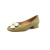 百丽驼美士（BALITOMMS）韩版小清新拼色花朵牛皮单鞋秋新款低跟浅口船鞋 棕色 34