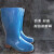 圣驰 高筒雨靴蓝色雨鞋耐油耐酸碱雨靴防汛雨靴防滑雨靴畜牧养殖雨靴 42