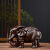求巧黑檀木雕大象摆件实木质雕刻一对象红木家居玄关办公室装饰工