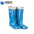 沸耐笙 FNS-04870 塑胶高筒圆头平跟防水雨鞋 网纱纯色通用PVC雨靴 蓝色加棉 39 双