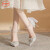 鞋柜（shoebox）达芙妮集团旗下银色高跟鞋女细跟18岁成年礼服婚纱两穿伴娘鞋中空 银色4厘米 34【不累.脚】