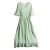 XEYC棉绸装四十多岁穿的宽松大码裙子纯色棉绸连衣裙女夏2024遮肉显瘦 浅绿色 有口袋 L 85-100斤
