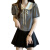 论素初中高中生女孩子的夏季的短袖短款t恤娃娃领条纹T恤女韩系学院风 图片色T恤 M