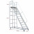 艾科堡 仓库登高梯移动平台梯高3米带滑轮登高梯安全工作梯爬梯围栏扶手登高梯子 AKB-DGT-15