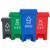 海斯迪克 HKW-190 脚踩垃圾桶 分类连体塑料环卫垃圾箱 咖啡色15L湿垃圾