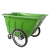 普力捷 环卫保洁车垃圾清运车手推车移动垃圾桶 400L垃圾车（绿色）无盖