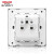 德力西电气   皓彩CD887插座面板 墙壁电源插座面板 极地白色 三孔16A插座