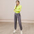 范斯蒂克运动套装女长袖上衣跑步服专业健身训练服速干透气瑜伽服 柠檬黄+钛灰两件套 TC71110 M(建议95-105斤)