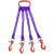 柔性吊带吊钩组合吊具索具二叉2爪4钩4腿起重起吊绳四根3吨5T十顿 两腿 3吨1.5米