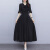 JOHT雪纺连衣裙子女士装夏季2024年新款黑色高端洋气显瘦气质时髦长 黑色 M (90100斤)
