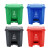 普利赛拉 新国标脚踏垃圾桶 物业环卫分类垃圾桶商用垃圾桶 30L-蓝色可回收物