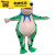 卡佰索网红青蛙人偶装玩偶衣服可穿行走卡通人偶服充气蛙玩偶服毛绒玩偶 绿色绒面充气款176-185(身高) 配1个风扇+1个电