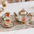 旭伶20件套欧式茶具陶瓷咖啡杯花茶英式下午茶具套装复古结婚礼品水杯 纯白描金(1壶6杯6碟6勺+架