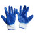 筑采 ZHUCAI 单面塑胶手套 浸蓝色丁腈手套 耐磨耐油手套 24双起售 1双价
