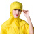 车间卫生男女披肩工作帽披肩帽硬帽檐防尘劳保帽加强防护透气帽卫 黄色