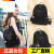 酷奇袋鼠双肩包女士2023新款韩版牛津布背包大容量休闲旅行帆布女书包洋气 黑色-+钱包
