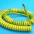 单芯黄绿双色接地弹簧线2.54/6/10平方毫米螺旋线伸缩电缆线广东 黄绿1芯4平方拉开2米 线径6.5MM