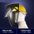 润华年定制电焊面罩配安全帽式焊工防护面具防烤脸护脸全脸焊头戴式焊帽 (透明)面罩+黄色安全帽