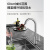 汉斯格雅（Hansgrohe）厨房水龙头抽拉式冷热家用全铜万向可伸缩防溅水304不锈钢洗菜盆 普通单冷大弯【304不锈钢】 【进水管】