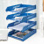 办公室A4文件架收纳盒桌面文具加厚文件收纳架多层资料整理置物架 三层常规款优雅蓝