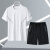WAVE SPEED运动套装男夏季二件套晨跑运动服篮球短袖t恤冰丝面料轻薄透气 黑色 XL