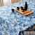娴卡 棉麻烫金加厚和风日式民族布料粗麻布面料沙发抱枕靠垫桌布几何 深蓝色 深蓝海浪 100cmx150cm
