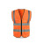 曼睩 针织布橙色XL 针织布多口袋反光衣反光背心道路安全指挥应急救援施工马甲ML002