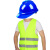 帮手仕 反光背心安全帽套装 工地施工安全防护服 均码 荧光黄反光衣+红帽